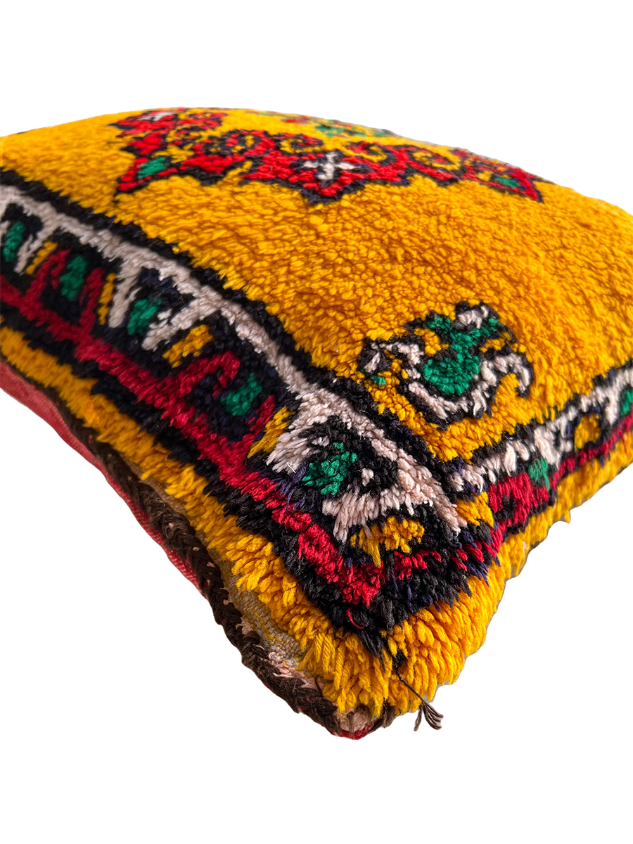 Kalaat M'Gouna's Vintage Pillow - Flower, Yellow